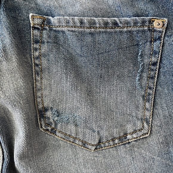 Mango Premium Patchwork Denim Nancy Relaxed Cropped Distressed Jeans Rivets 4 - Picture 10 of 14